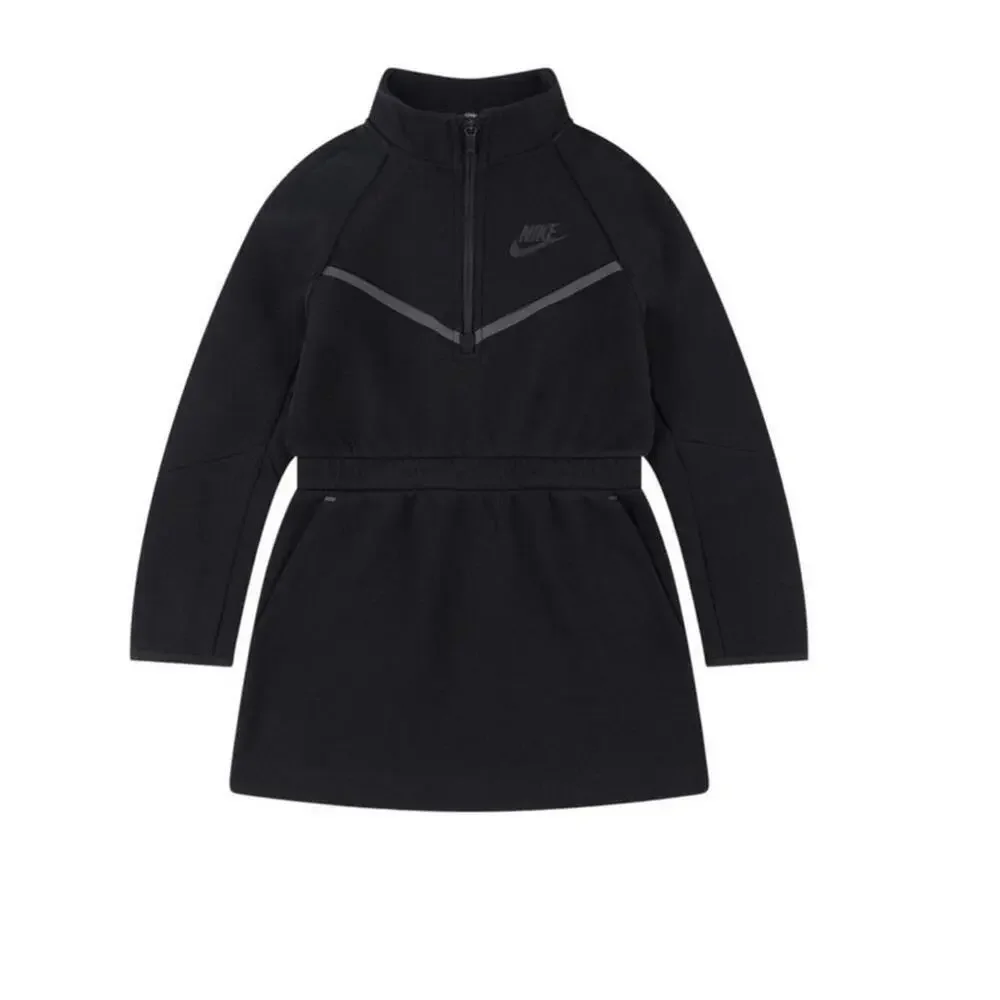 $85 Nike Tech Girls L/S Beautiful Black Dress Size 6X (6-7 yrs) 36M883